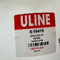 Uline 30-Gallon Open-Top Plastic Drums With Lids image 2